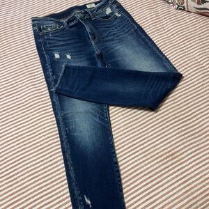 Women's Distressed Blue Skinny Jeans